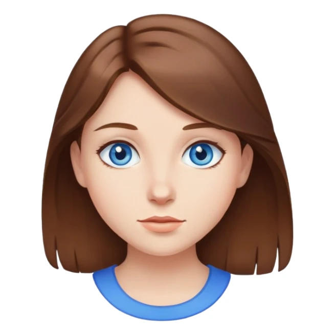 Girl with brown hair and blue eyes  sticker