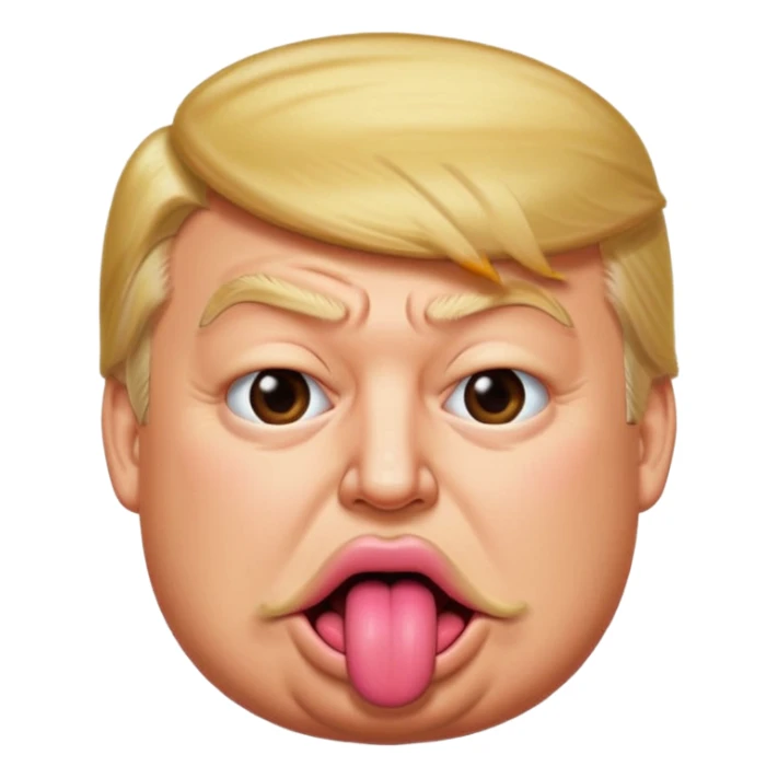 Trump with his super duper fat tongue out sticker