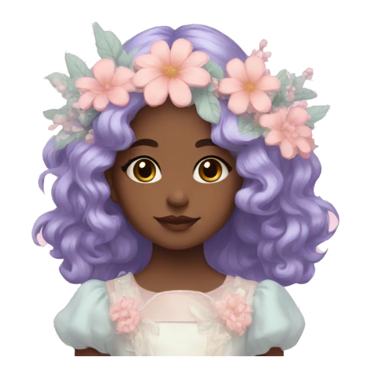 Dreamy pretty pastel flower girl aesthetic sticker