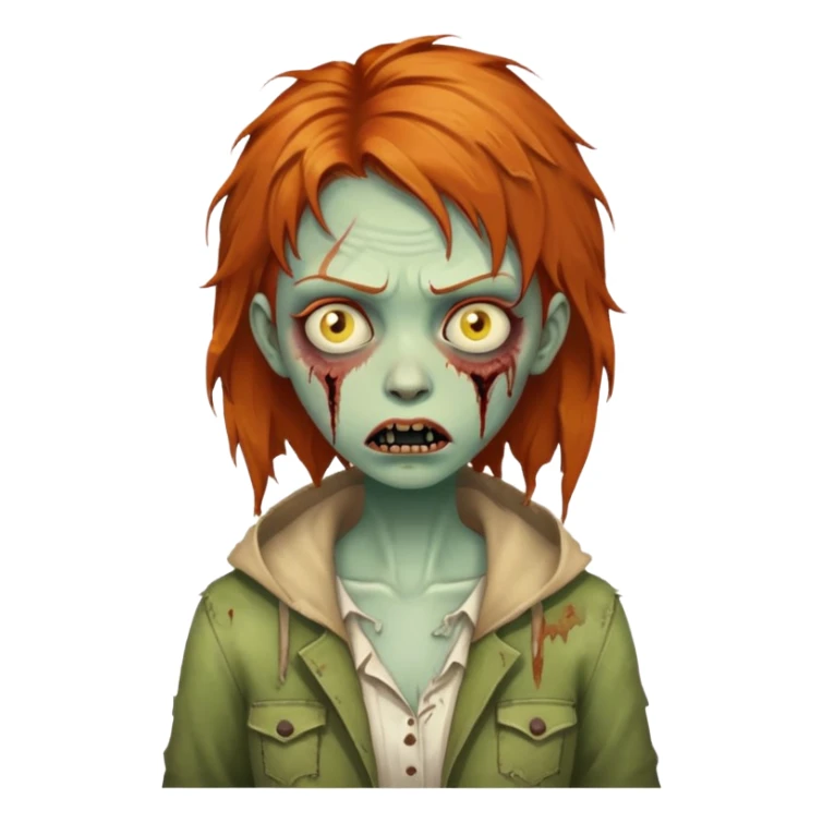 ginger zombie woman sticker