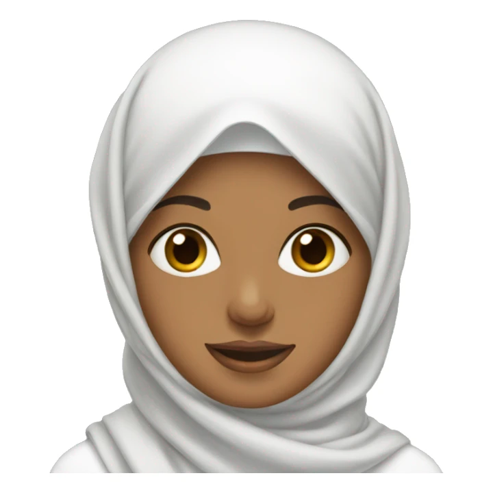 Muslim woman wearing a white headscarf. sticker