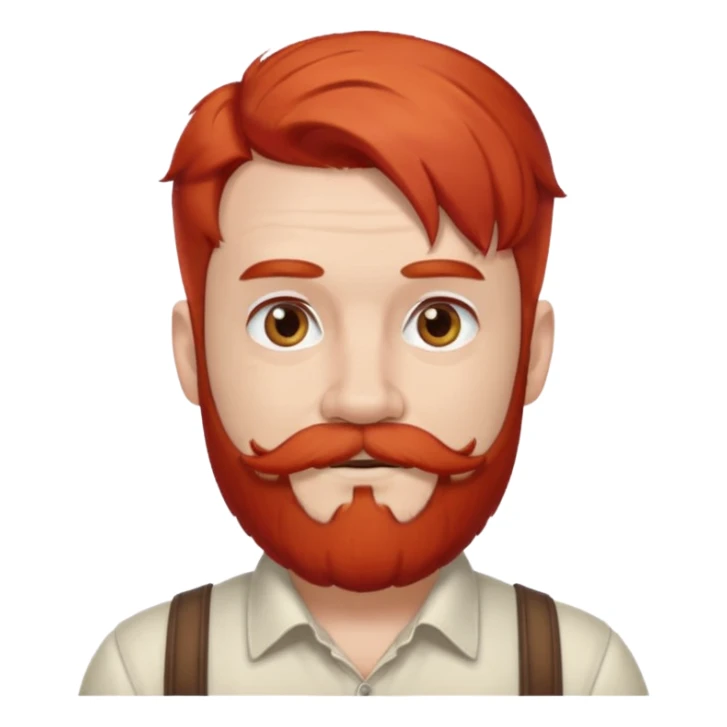 very white bearded and white mustached, red haired, wearing ear accessories sticker