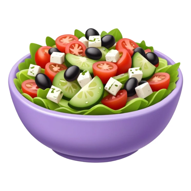 super realistic greek salad in lavender bowl sticker