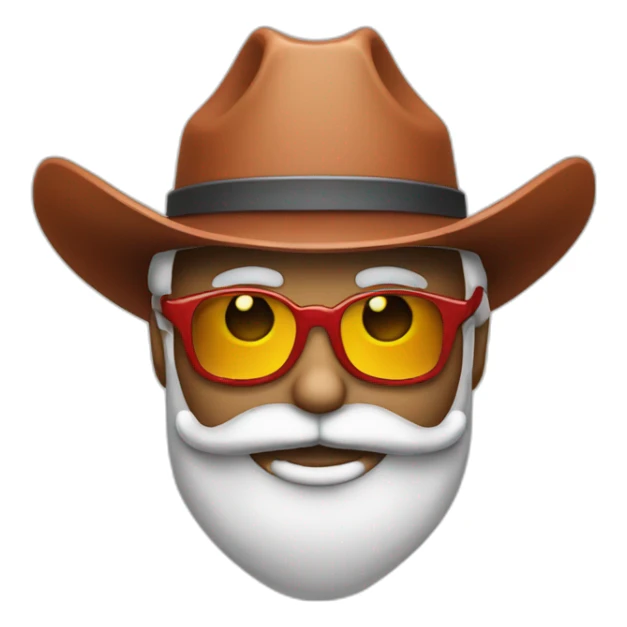 Santa Claus with shades and a cowboy hat sticker