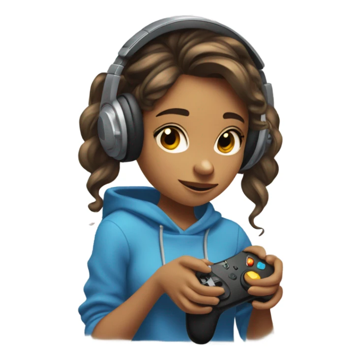 Teenage girl gaming sticker