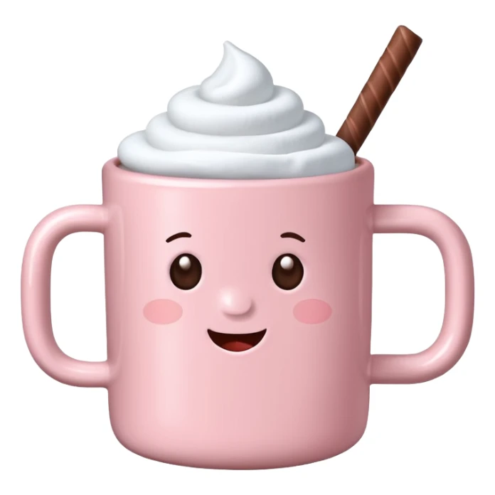 Light Pink mug of hot chocolate with marshmallows sticker