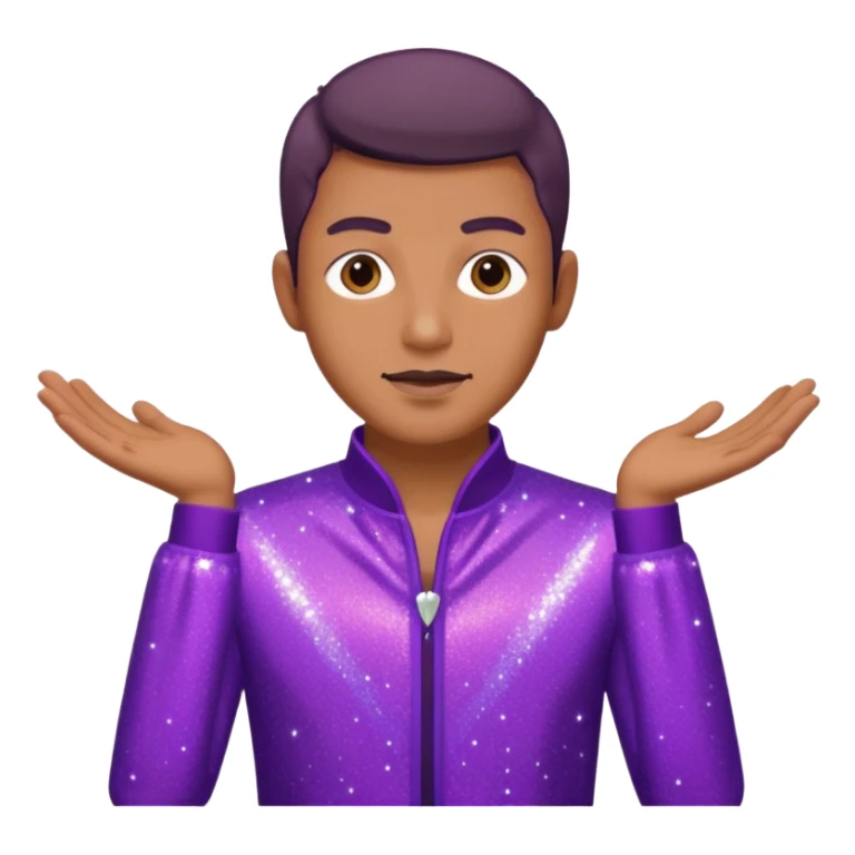 man supervisor wearing glitter purple glittery clothes sticker