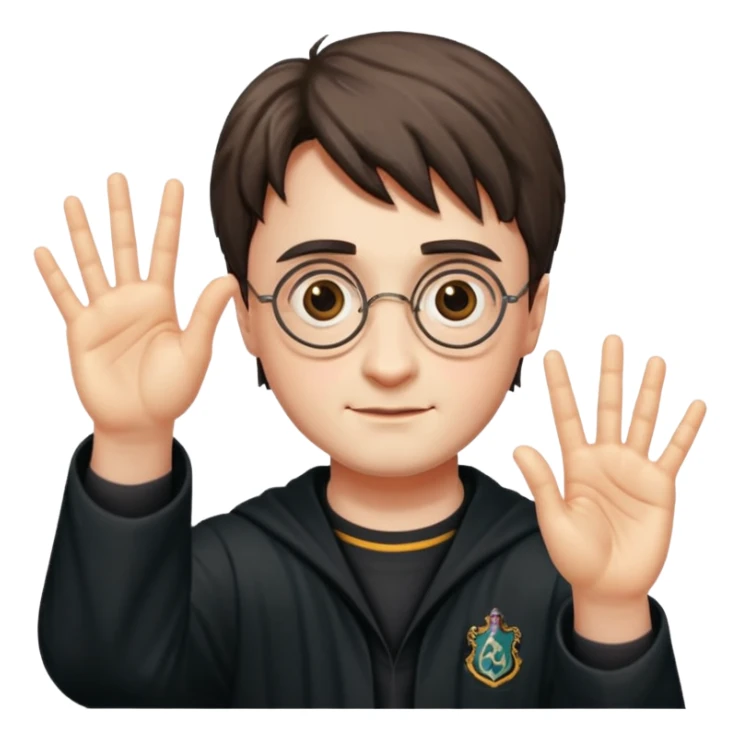 Harry Potter holding up 7 fingers sticker