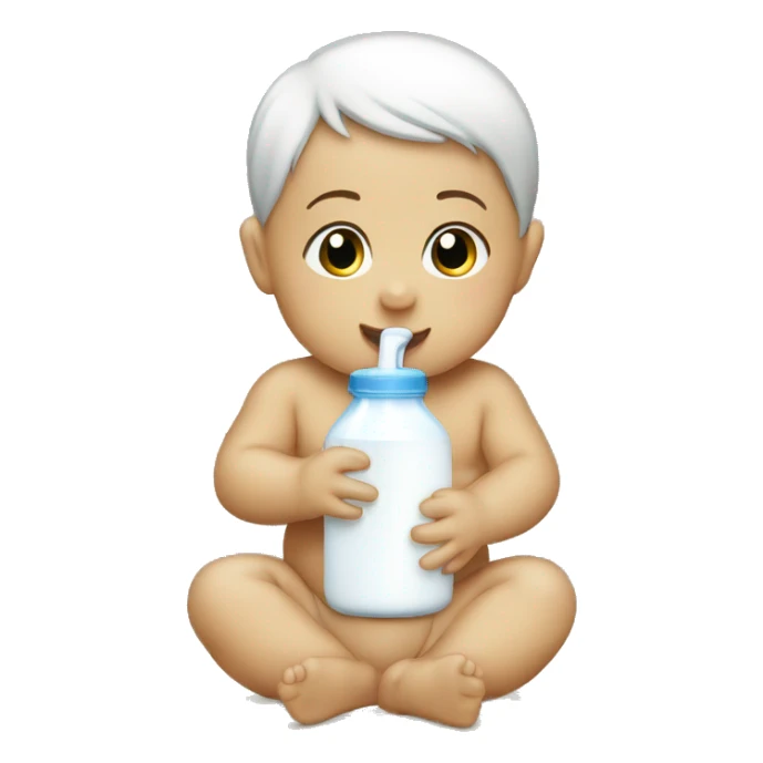 Baby drinking milk in a bottle  sticker