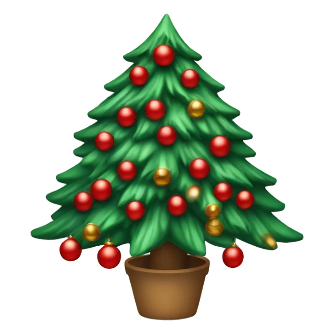 christmas tree with red and green ornaments  sticker