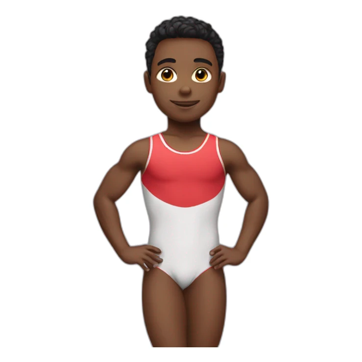 sporty boy in gymnast leotard sticker