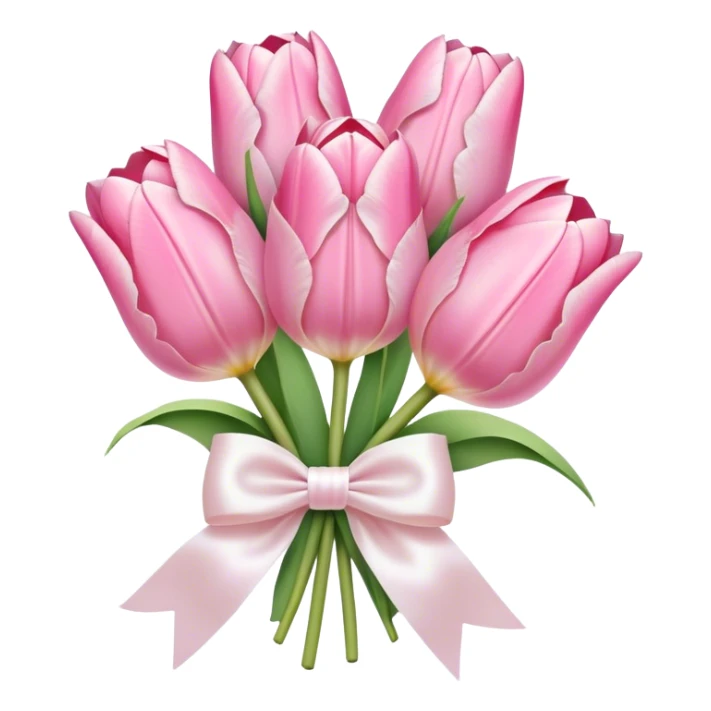 Pastel pink tulip bouquet with bow sticker