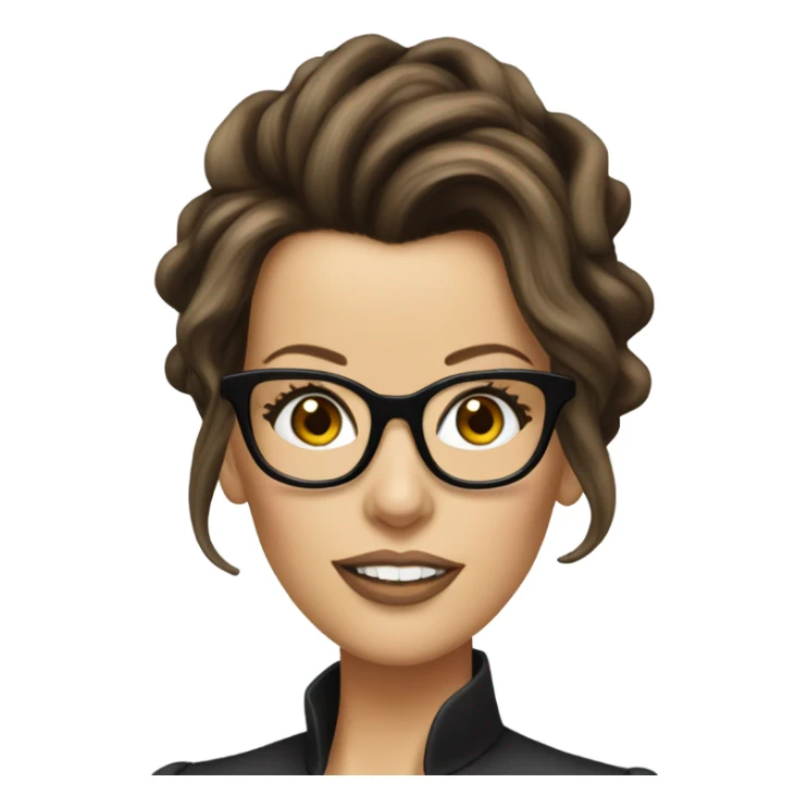 Kate Beckinsale with glasses  and hair up sticker