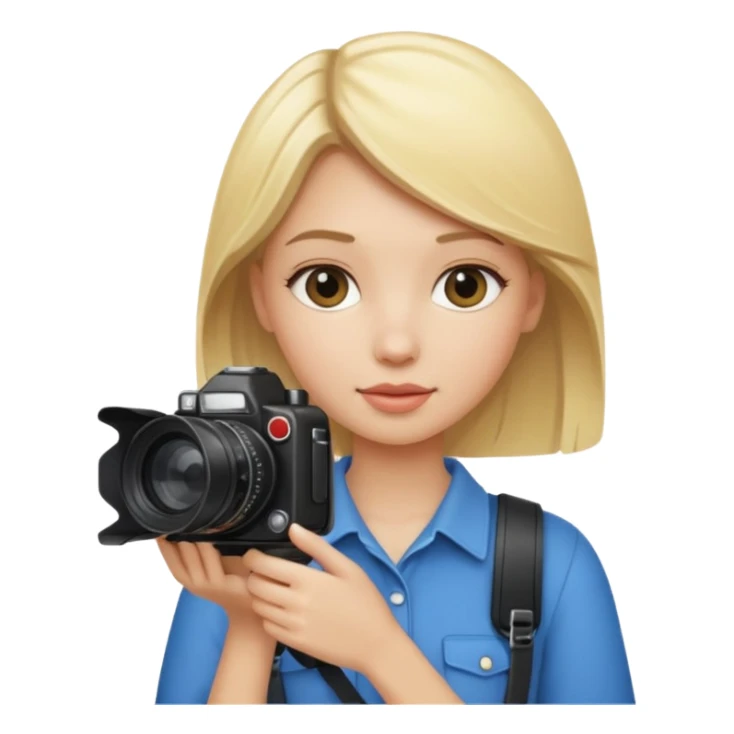 blonde Girl carrying camera equipment sticker