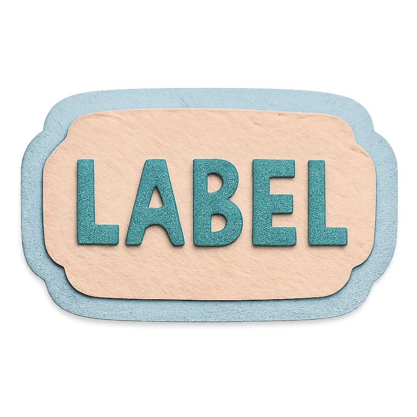 soft pastel hand-drawn label frame with soft edges, paper craft style sticker