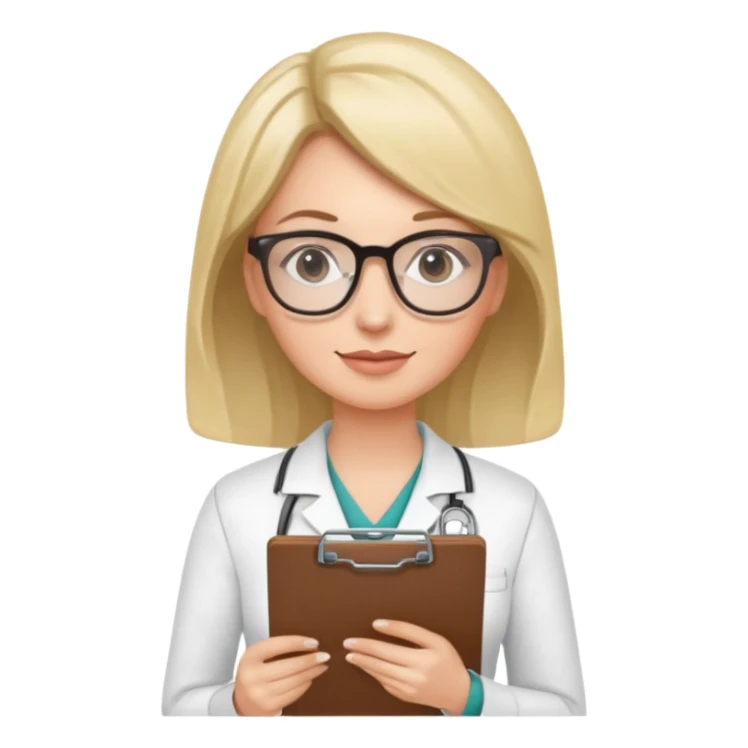 female therapist with clipboard sticker