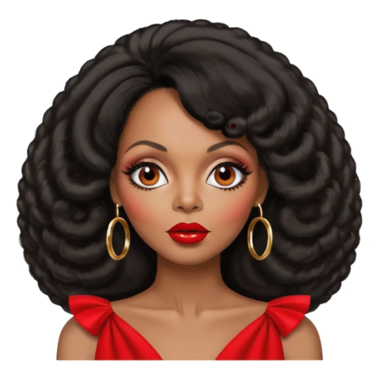 Diana Ross with dark brown hairstyles 60s sticker