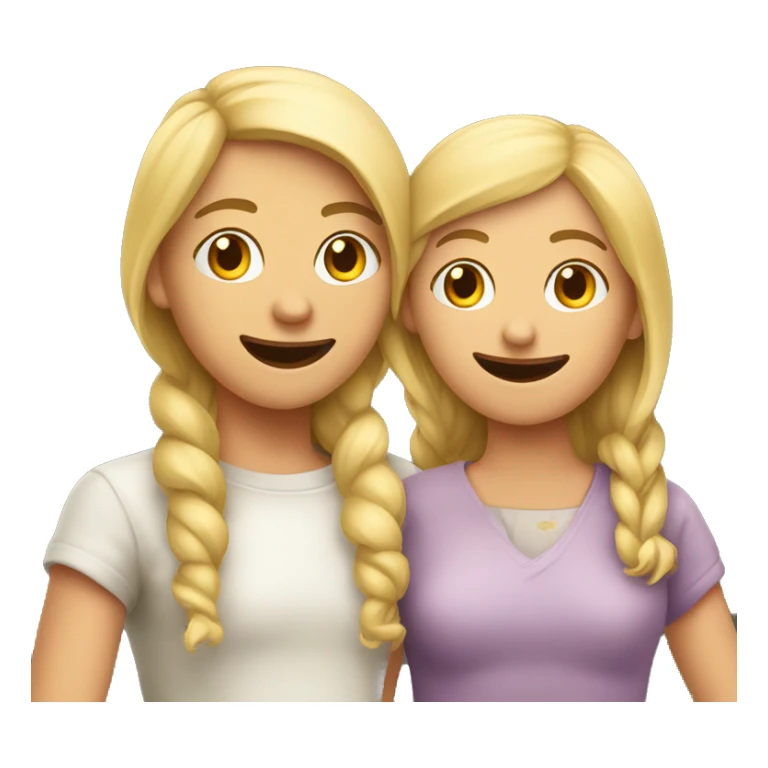 Twee vriendinnen die elkaar knuffelen sticker