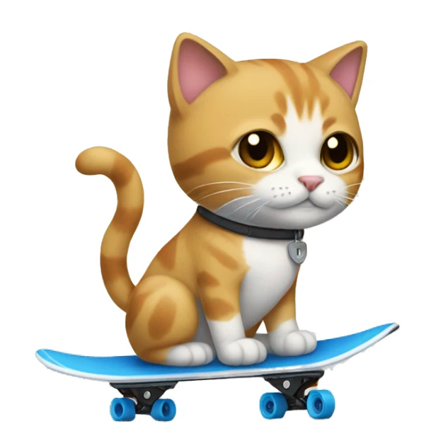 Un gato con una patineta  sticker