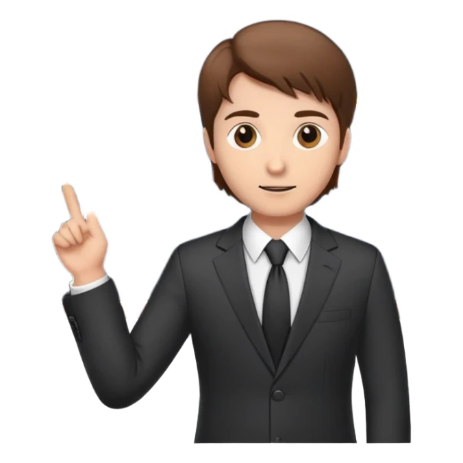 male brown hair suit graph background professional  giving a presentation with a graph in the background sticker