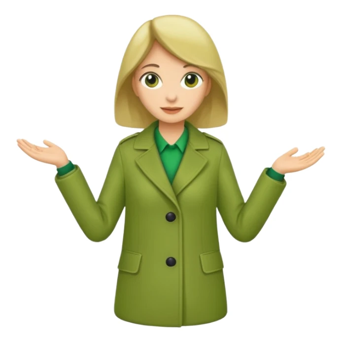 green coat woman sticker