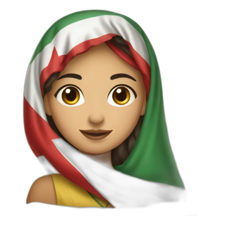 fille marocaine avec un drapeau du maroc sticker