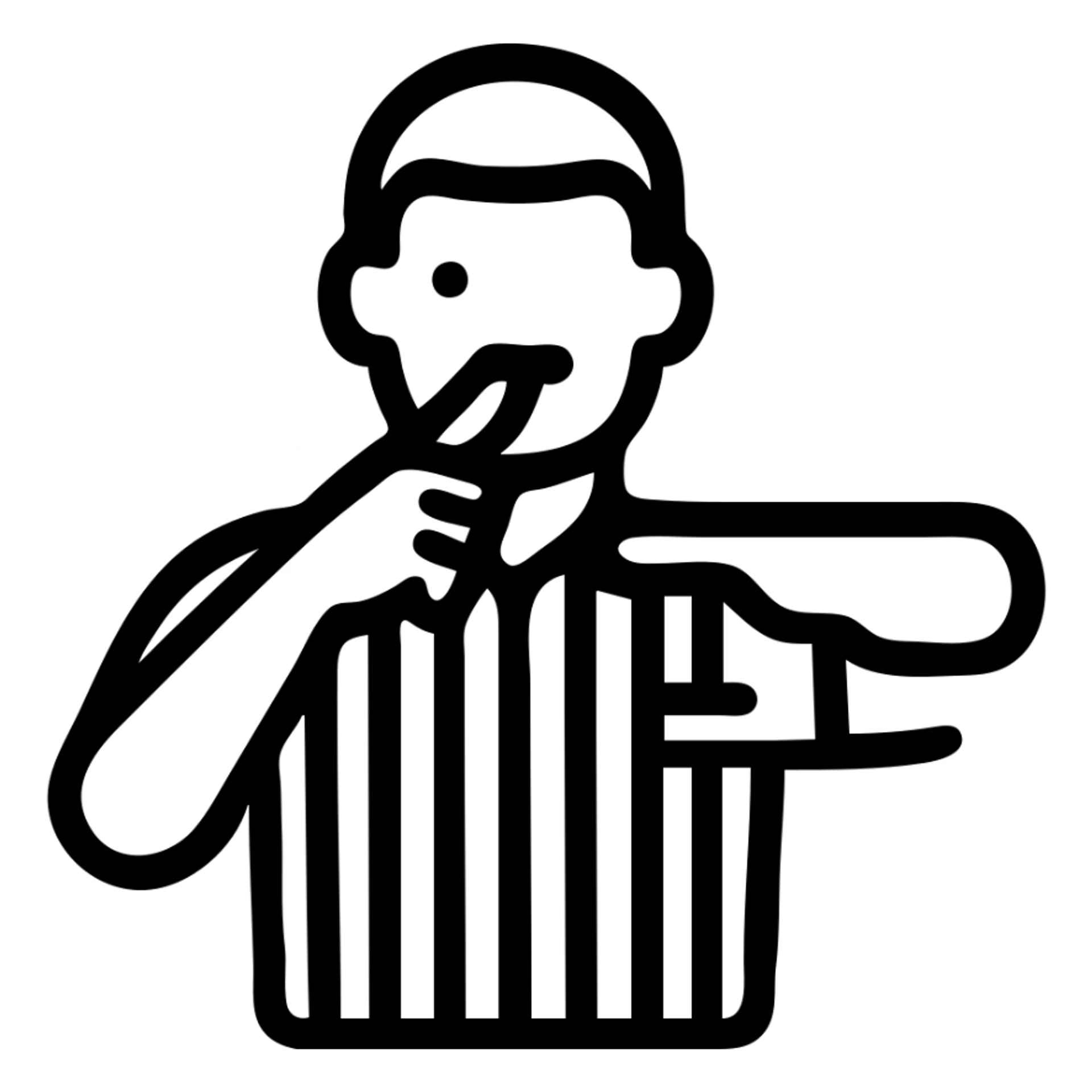 basketball referee, calm demeanor, technical foul signal, clean vector icon style sticker