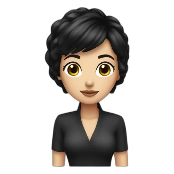 irina black hair sticker