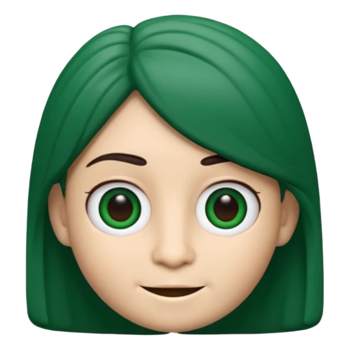 Crie um Memoji/emoji em estilo 3D, com pele verde, expressão assustada, olhos grandes castanhos, sem óculos. Cabelo curto e cacheado, bagunçado, de cor preta. Inclua pequenos detalhes como marcas sutis no rosto, mantendo o estilo cartoon da Apple. Use iluminação suave e fundo branco. sticker
