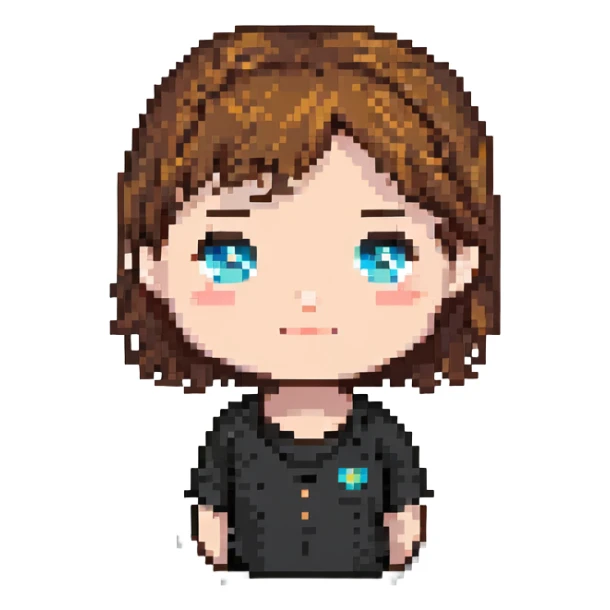 female with short brown hair sticker