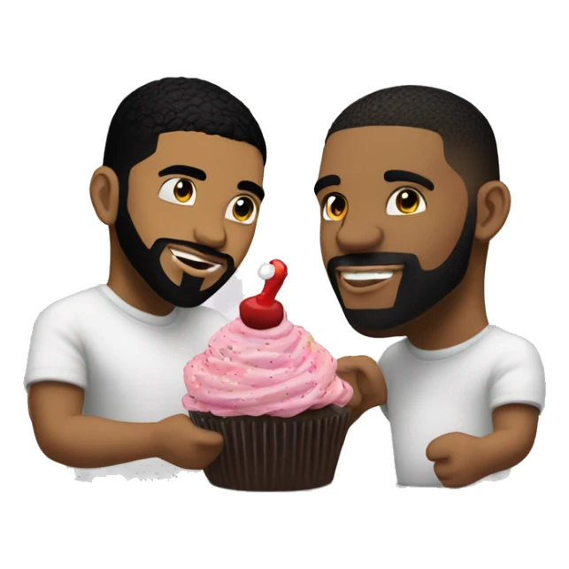 drake and EDP456 eating cupcakes sticker