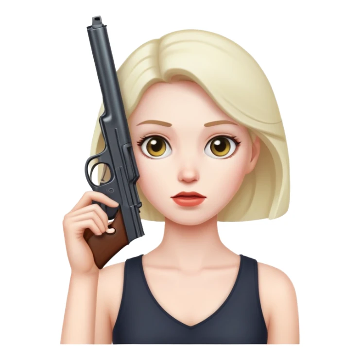 A person with a gun to her head sticker