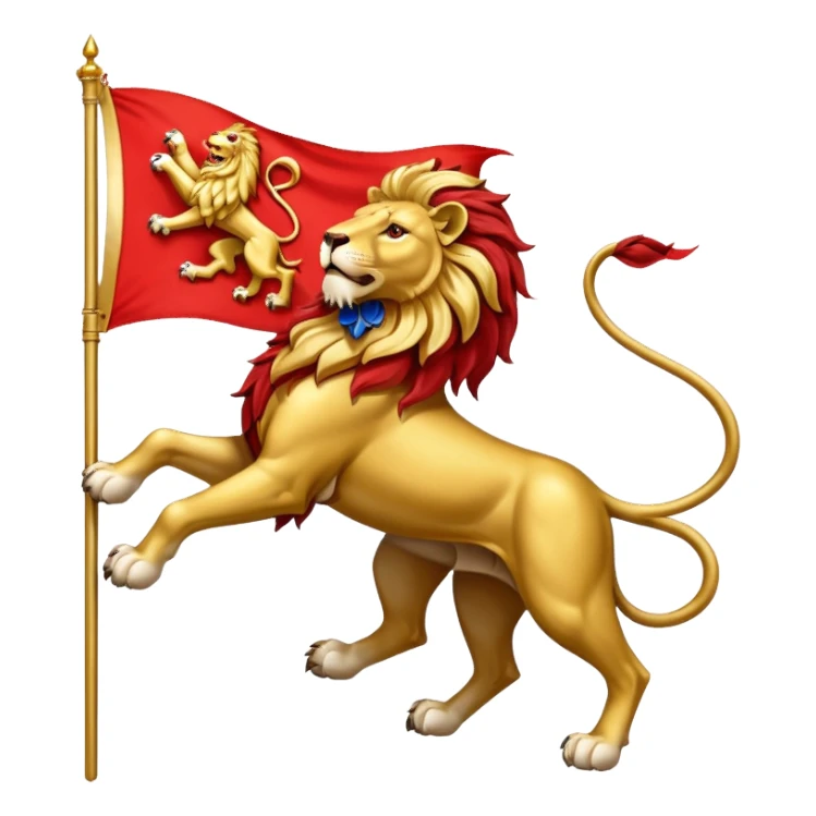 Majestic 4 leg Lion Medieval Banner heraldry flag sticker