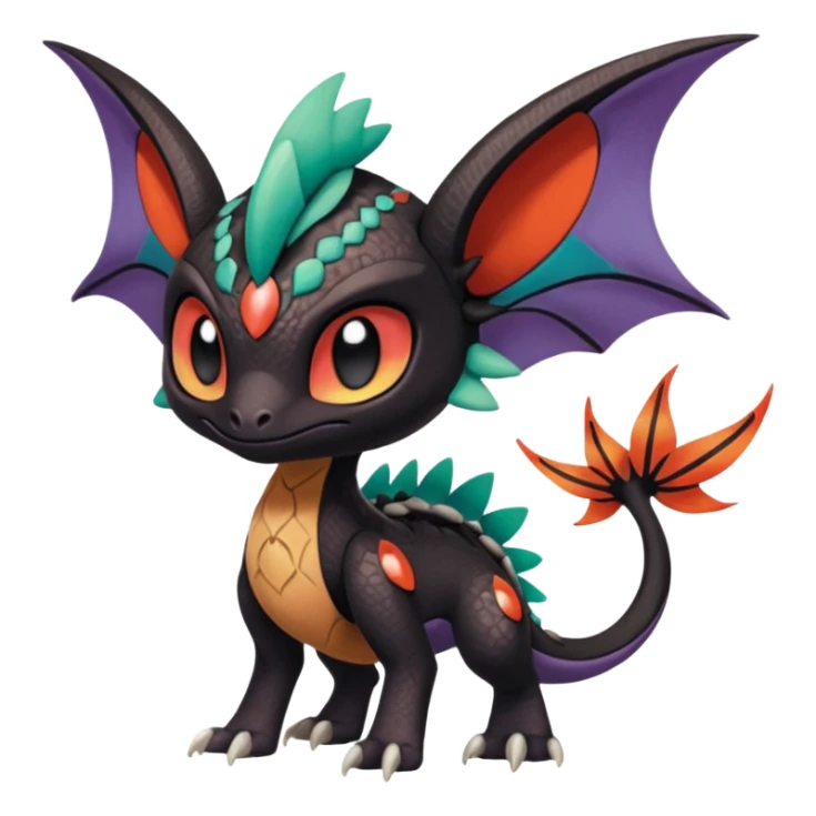 Meloetta-Noivern-Stitch-Toothless-Fakémon-creature-hybrid sticker