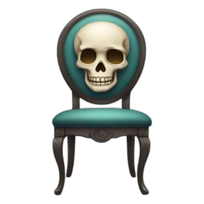 lovely skull face on a chair sticker