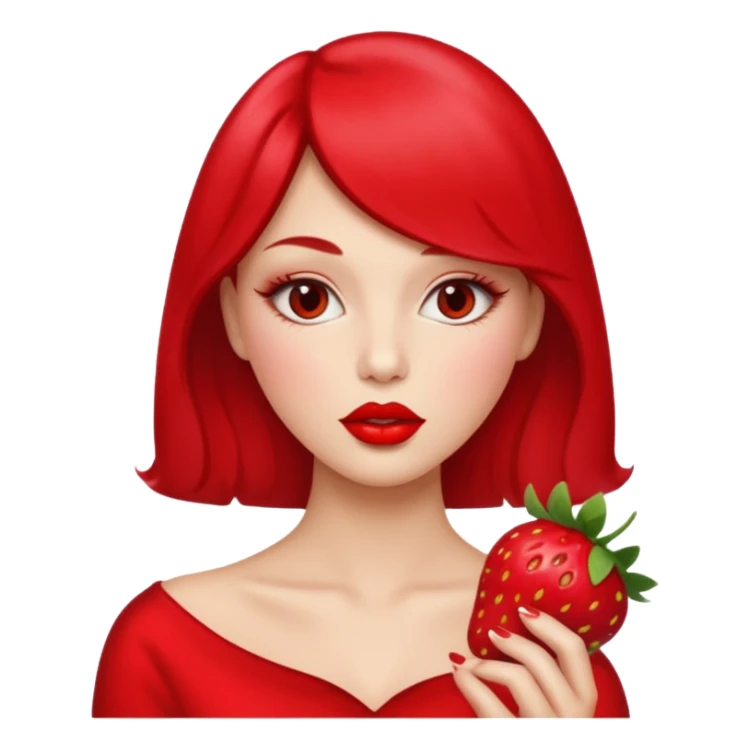 strawberry 🍓 and red kiss 💋 fashioned stylish  sticker