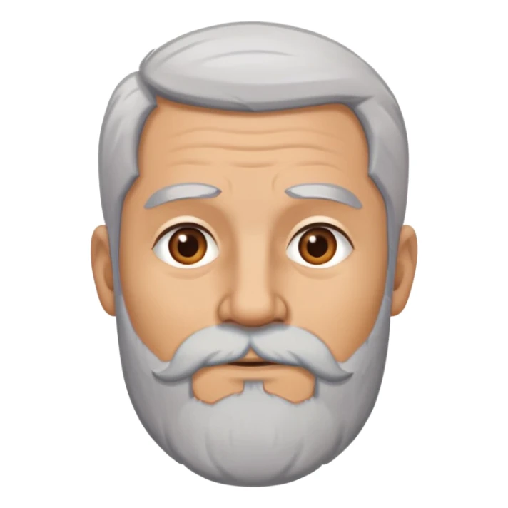 40-year scarred man with gray hair and beard sticker