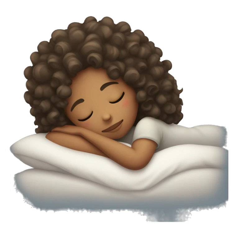 Curly hair girl sleeping  sticker