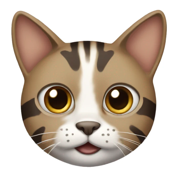 Cat with brown stripes with big eyes, a white chin and expressive face sticker