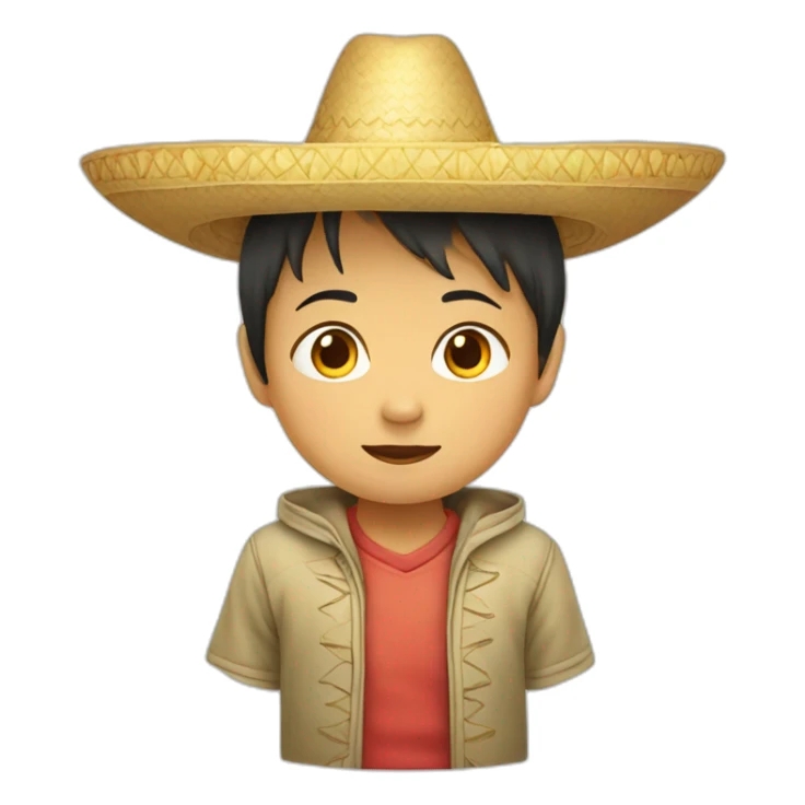Asian child in huge sombrero sticker