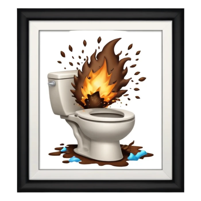 blowing up the toilet with poop sticker