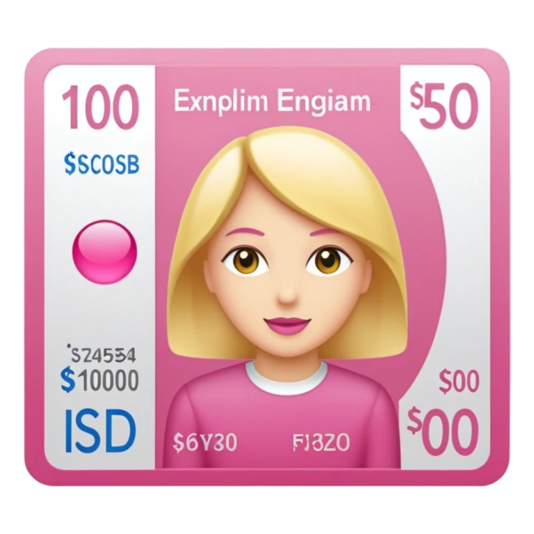 100 usd  en color rosa con este código de color #FDD2EF sticker