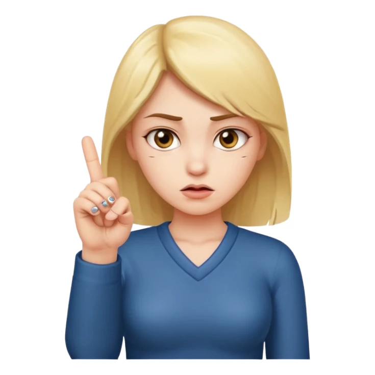 girl with 2 middle fingers up sticker