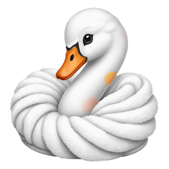 swan made with towel sticker