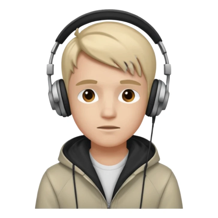 GenZ boy with headphones on and look like editor make him cool asf!  sticker