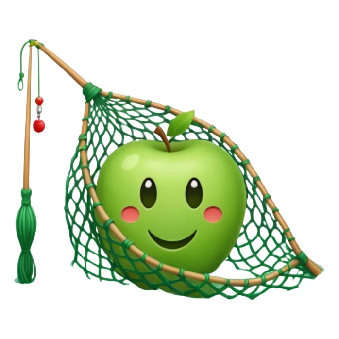 fishing net in water apple emoji style sticker