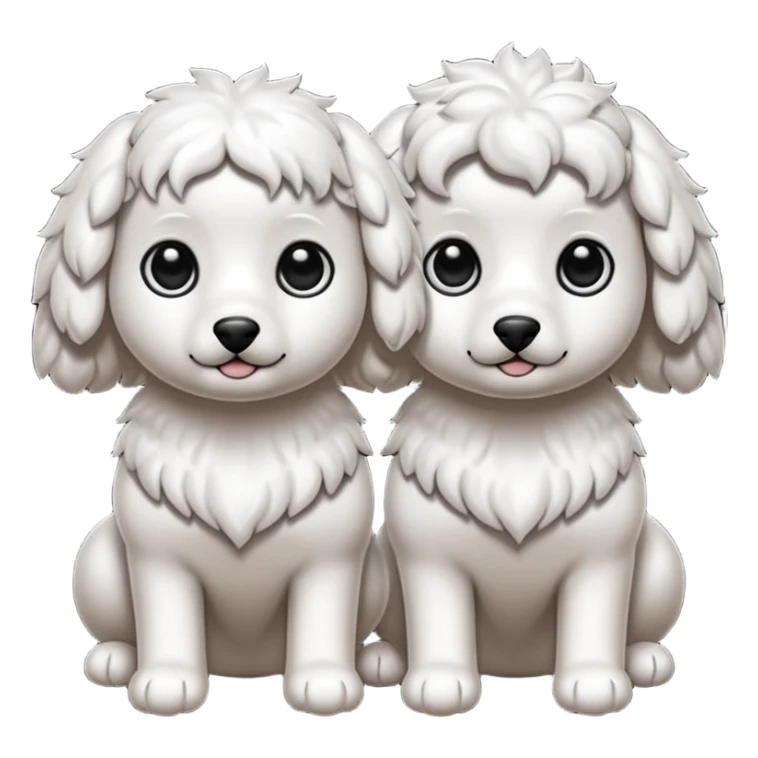 Dos caniches,uno blanco y el otro negro sticker