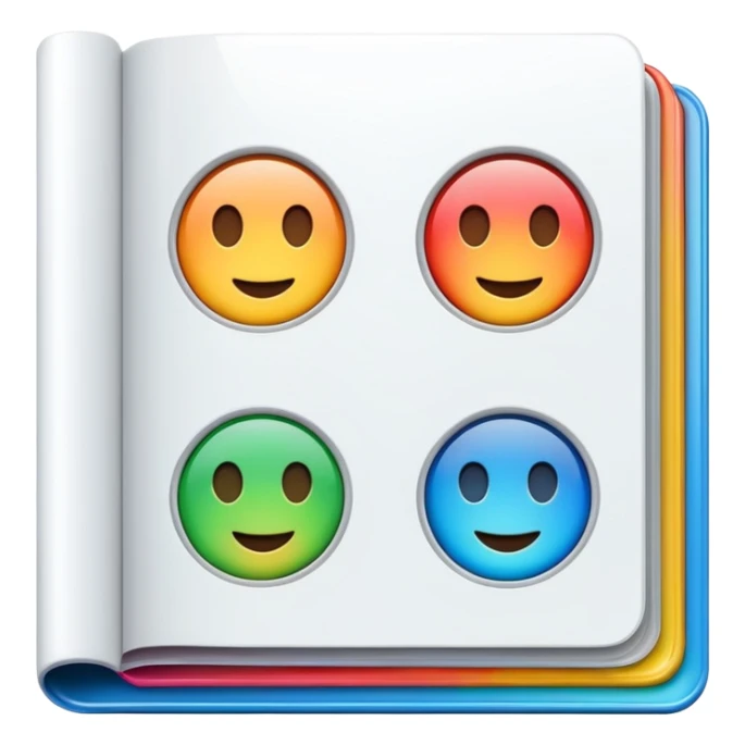 emoji of empty open colored magazine sticker