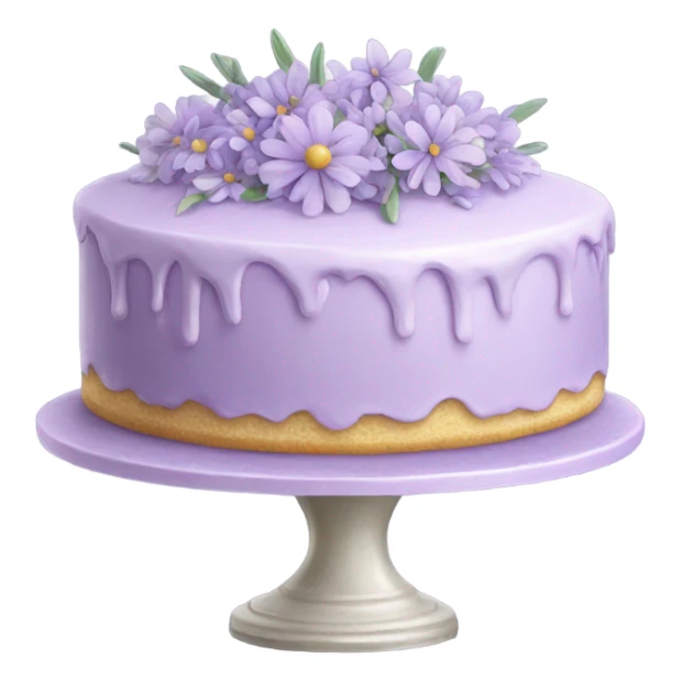 Highly detailed ￼light lavender cake with flowers  sticker