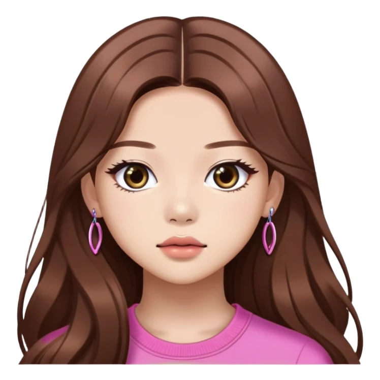 Jennie from BLACKPINK with long brown hair sticker